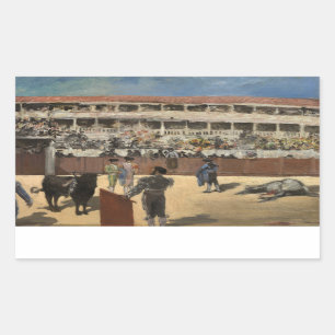 Pegatina Rectangular Edouard Manet - Pelea de toros