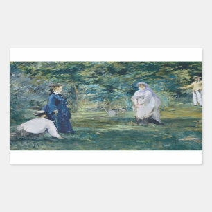 Pegatina Rectangular Edouard Manet - Un juego de croquet