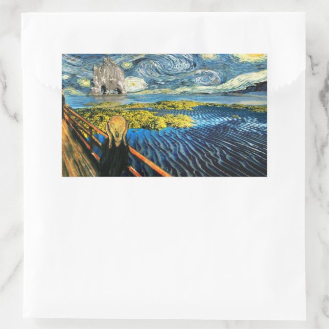 Pegatina Rectangular Edvard Meets Vincent (Bolso)