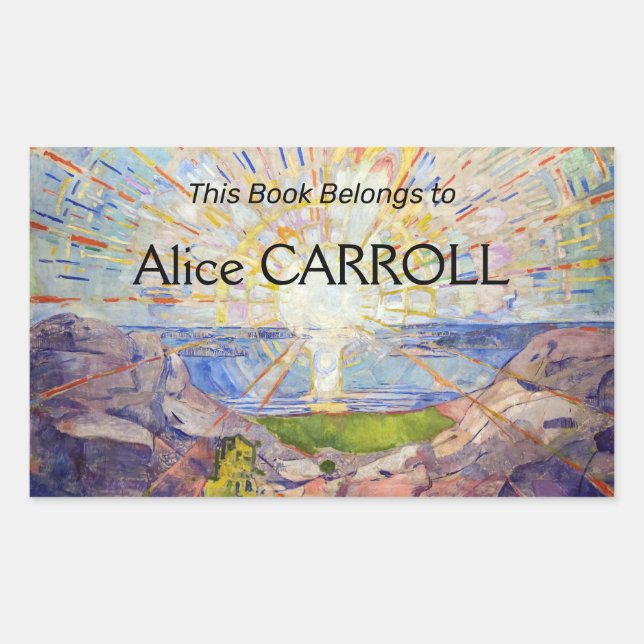 Pegatina Rectangular Edvard Munch - The Sun 1911 (Anverso)