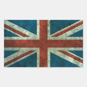 Pegatina Rectangular Efecto de acero de la edad avanzada de la bandera