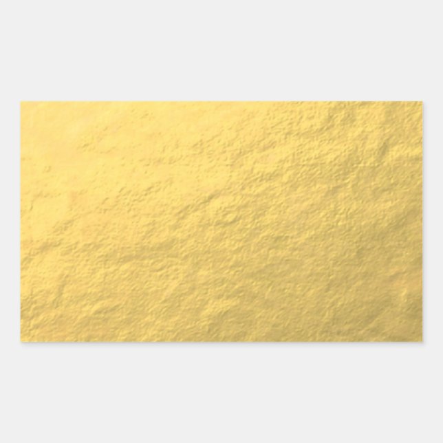 Pegatina Rectangular Efecto Relieve metalizado dorado falso impreso (Anverso)