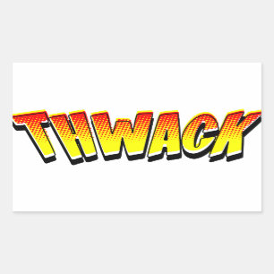 Pegatina Rectangular Efecto sonoro de THWACK Comic Book