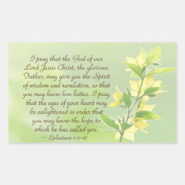 Pegatina Rectangular Efesios 1:17-18 Espíritu de sabiduría y regocijo