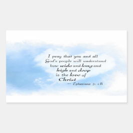 Pegatina Rectangular Efesios 3:18 Cuán ancho y profundo es el amor de C