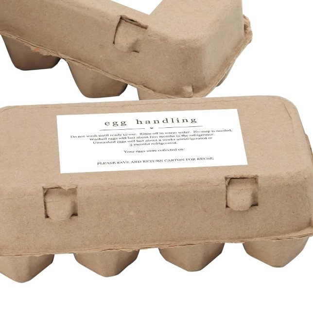 Pegatina Rectangular Egg Handling Instruction Sticker Carton Care Label (Subido por el creador)