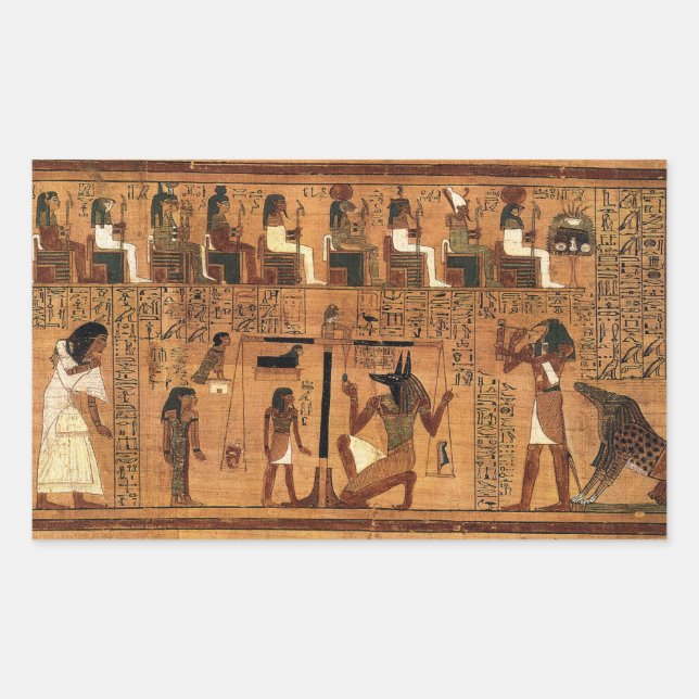 Pegatina Rectangular Egyptian books of the dead. (Anverso)