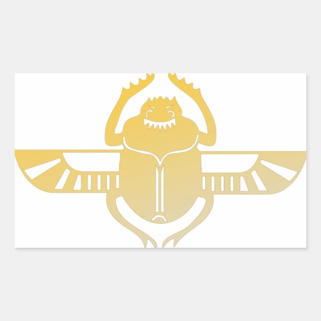 Pegatina Rectangular Egyptian scarab beetle. (Anverso)