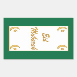 Pegatina Rectangular Eid Mubarak Eid al Fitr