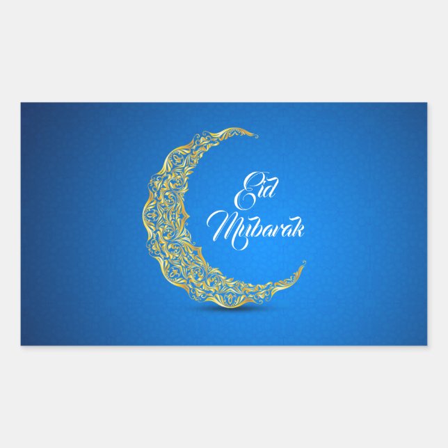 Pegatina Rectangular Eid Mubarak / Ramadán (Anverso)