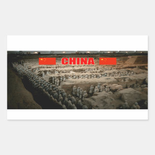 Pegatina Rectangular Ejército de Terracota de CHINA