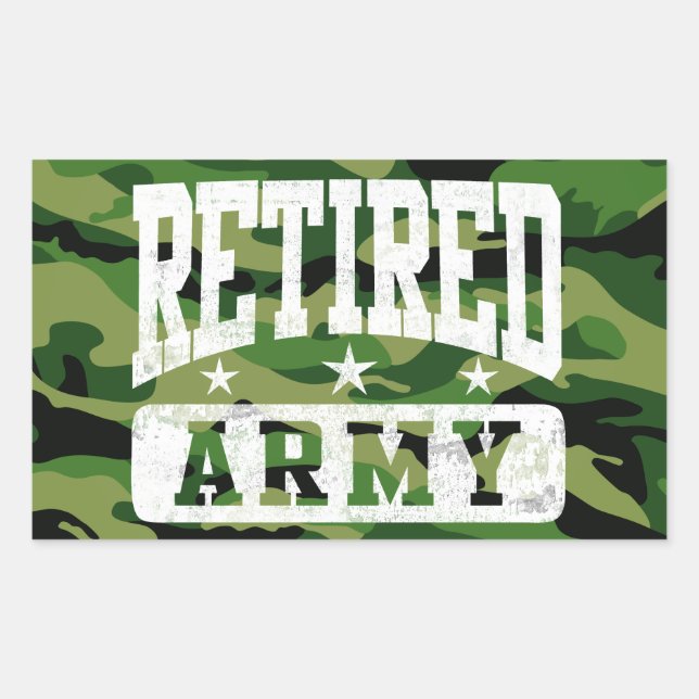 Pegatina Rectangular Ejército retirado (Anverso)