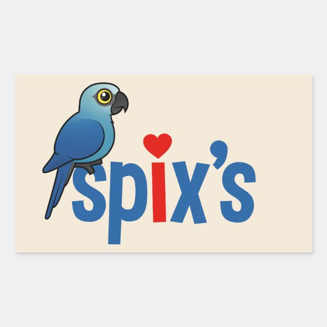 Pegatina Rectangular El amor de Spix (Anverso)