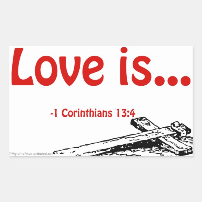Pegatina Rectangular El amor es... (Anverso)