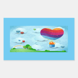 Pegatina Rectangular El amor está en el aire