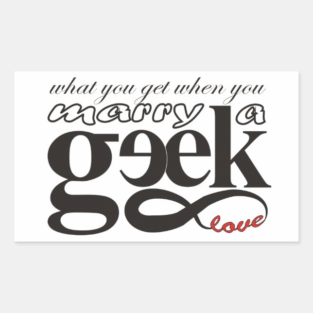 Pegatina Rectangular El amor geek e infinito (Anverso)