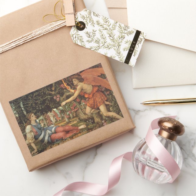 Pegatina Rectangular El amor y la mucama de John Stanhope (Regalar)