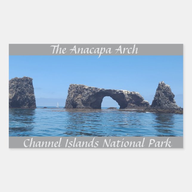 Pegatina Rectangular El arco de Anacapa (Anverso)