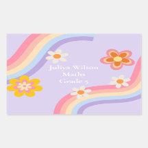 El arco iris retro púrpura de vuelta a la escuela