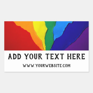 Pegatina Rectangular El arcoiris del orgullo gay para los negocios o lo
