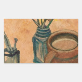 Pegatina Rectangular El arte del café - Lo primero de la mañana