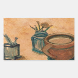 Pegatina Rectangular El arte del café - Lo primero de la mañana