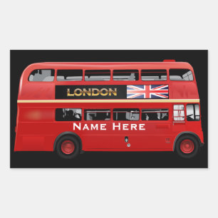 Pegatina Rectangular El autobús del rojo de Londres