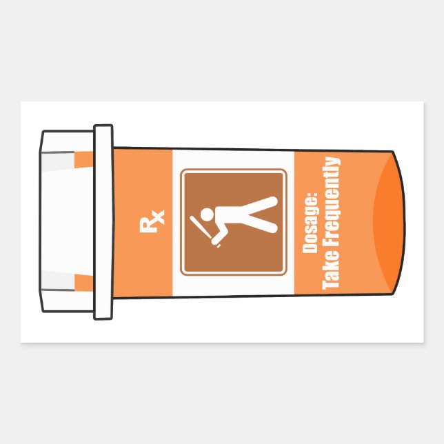 Pegatina Rectangular El béisbol es mi droga (Anverso)