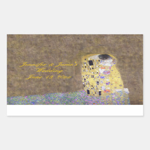 Pegatina Rectangular "El beso" de Gustav Klimt Boda Personalizado