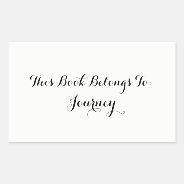 Pegatina Rectangular El blanco "este libro pertenece a " (Anverso)