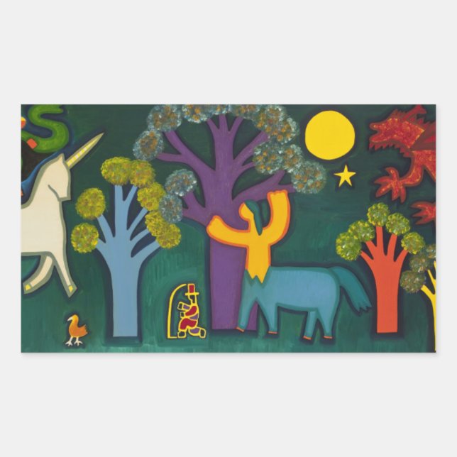 Pegatina Rectangular El Bosque Magico de Lucas 2009 (Anverso)