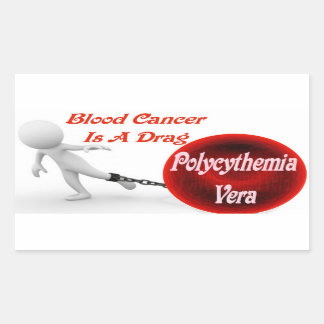Pegatina Rectangular El Cáncer De Sangre De Policitemia Vera Es Una Arr