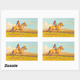 Pegatina Rectangular El chico pónico, 1920, de Maynard Dixon