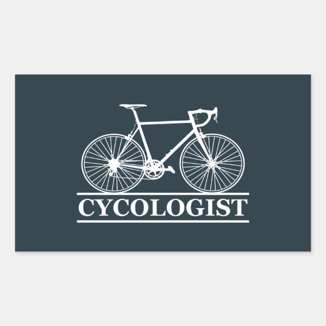 Pegatina Rectangular El ciclista gracioso dicho (Anverso)
