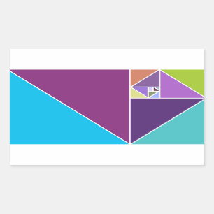 Pegatina Rectangular El coeficiente de oro