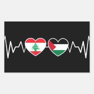 Pegatina Rectangular El corazón derrotó a las Banderas de la Unidad Pal
