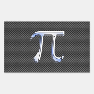 Pegatina Rectangular El cromo de plata tiene gusto de símbolo del pi e