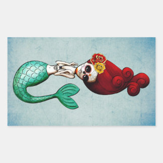 Pegatina Rectangular El día de la hermosa sirena muerta