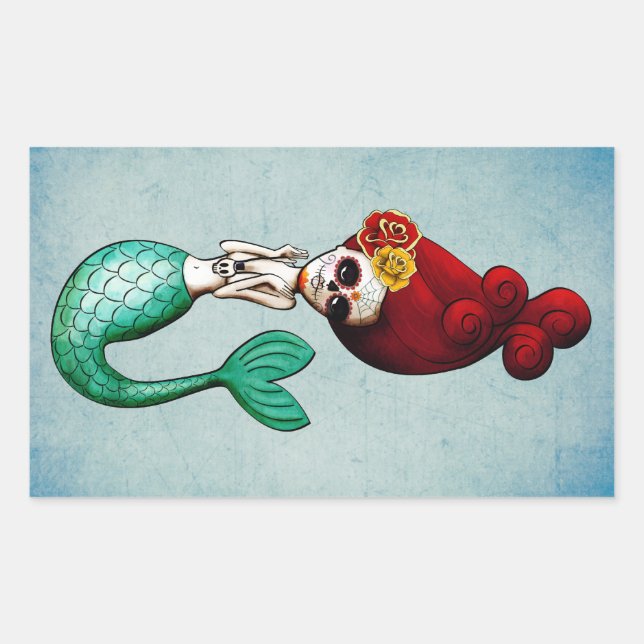 Pegatina Rectangular El día de la hermosa sirena muerta (Anverso)