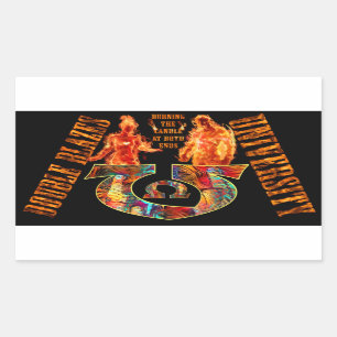 Pegatina Rectangular El doble se arde universidad