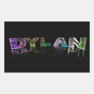 Pegatina Rectangular El Dylan conocido en 3D se enciende (la
