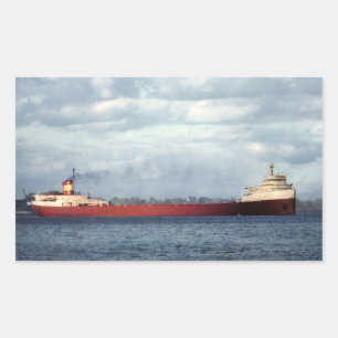 Pegatina Rectangular El Edmund Fitzgerald al río St. Clair