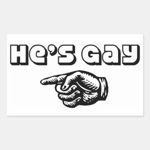 Pegatina Rectangular ¡Él es gay!