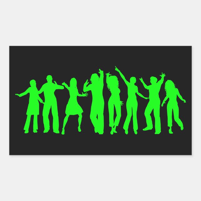 Pegatina Rectangular El Fiesta verde (Anverso)