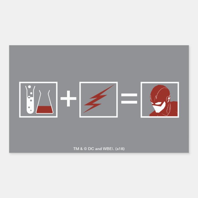 Pegatina Rectangular El Flash | Ecuación Flash (Anverso)
