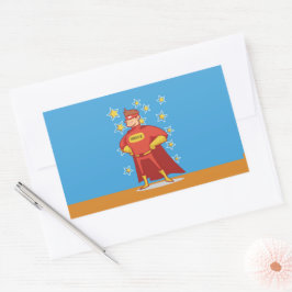 Pegatina Rectangular El futuro superhéroe en el día del padre