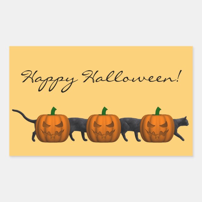 Pegatina Rectangular El gato más largo del mundo (Anverso)