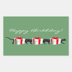 Pegatina Rectangular El gato más largo del mundo