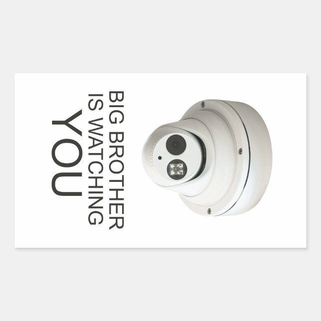 Pegatina Rectangular El Gran Hermano te mira (Anverso)