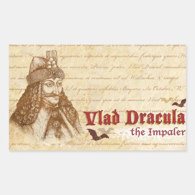 Pegatina Rectangular El histórico conde Drácula (Anverso)